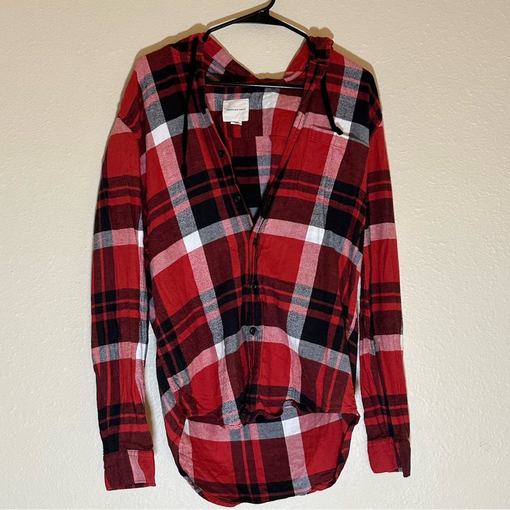 American Eagle Hooded Flannel